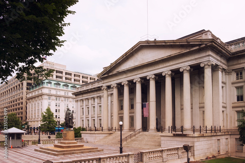 Washington, neoclassical style building of treasury department. USA photo