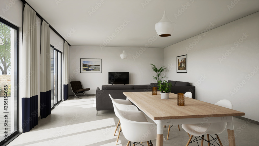 Fototapeta premium vue 3d salon 07b