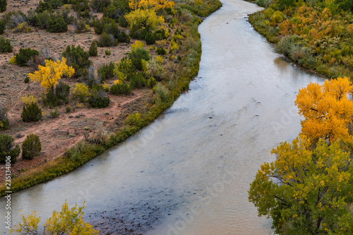 Rio Chama river bend close up photo