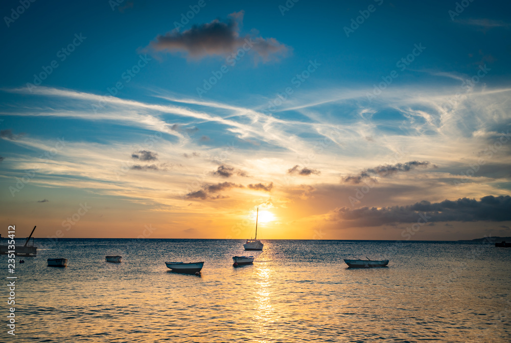 Sunset  Views around Curacao a small Caribbean island