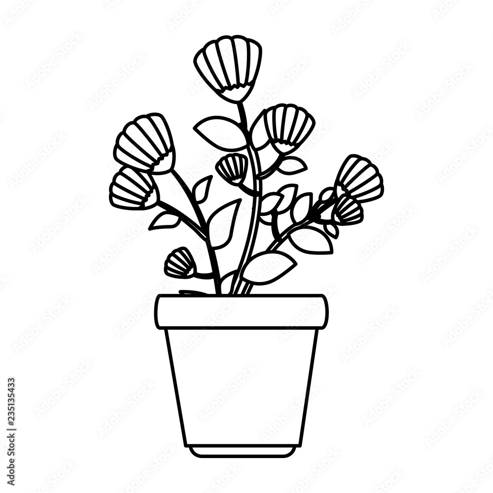 flowers houseplant in pot icon flowers houseplant in pot icon