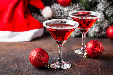Christmas festive cocktail red martini