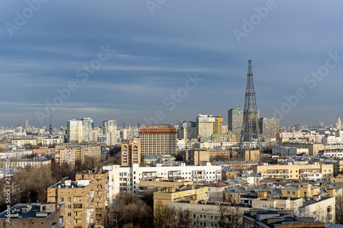 view of Moscow  with the Shukhov tower