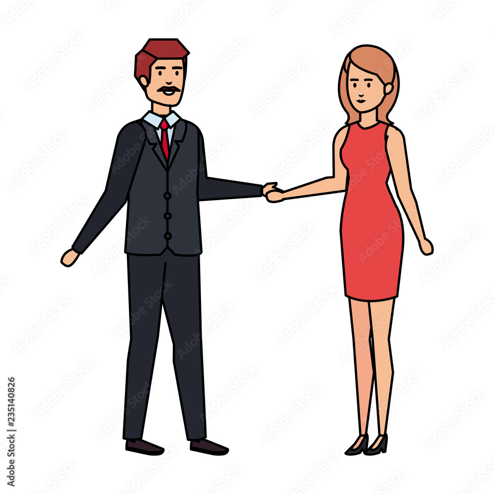 Fototapeta premium young couple avatars characters