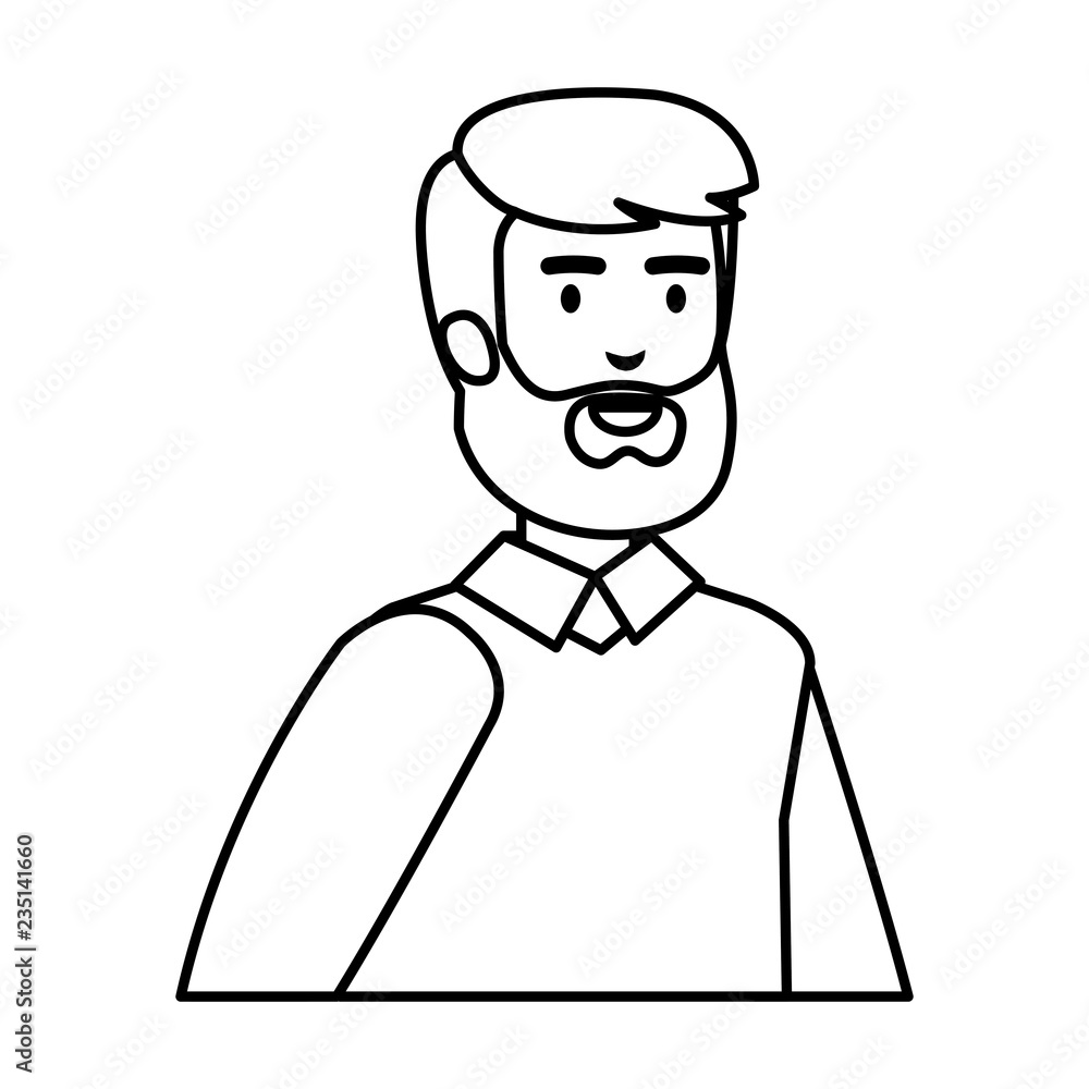 young man with beard avatar character young man with beard avatar character