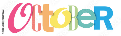 OCTOBER colorful typographic banner