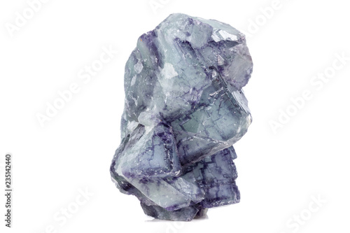 Macro mineral stone Fluorite on white background close up