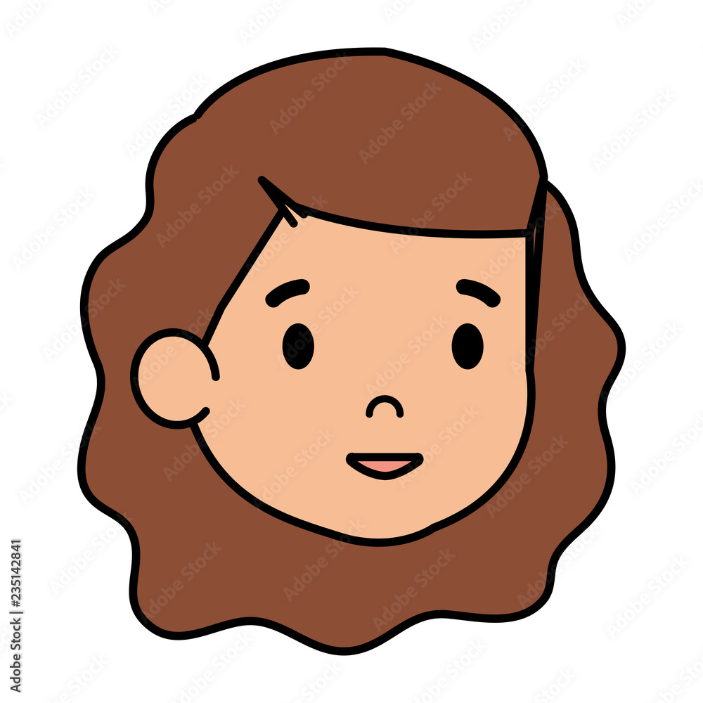 beautiful little girl head character beautiful little girl head character