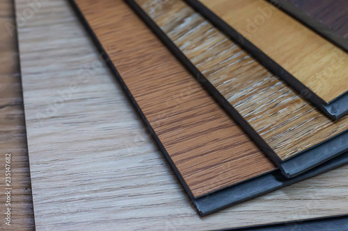 PVC Polymer Vinyl sample for customers to choose the floor design within the copy space.