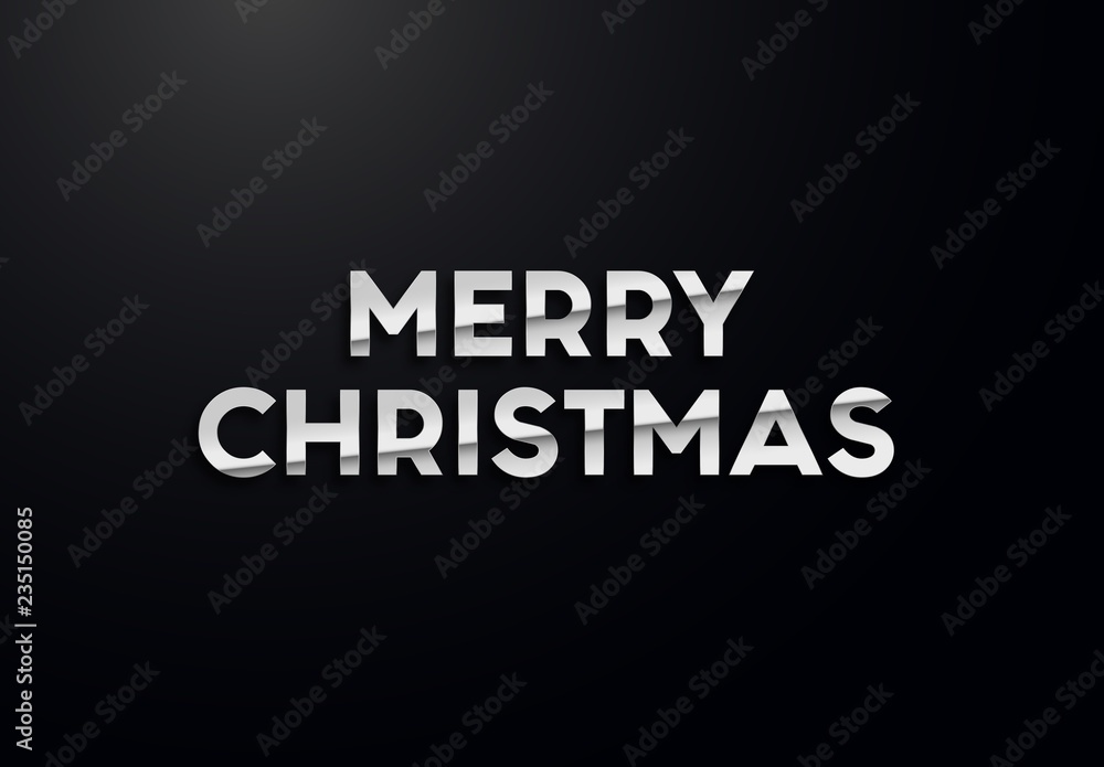 Holiday letters with silver effects. High quality vector illustration