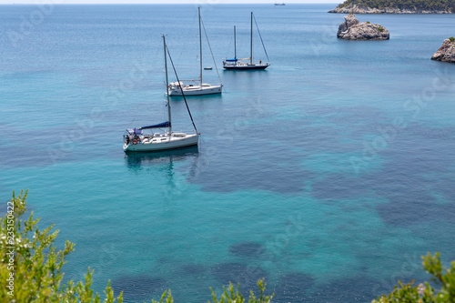 Pristine bay view of a greece island in Aegean Sea.