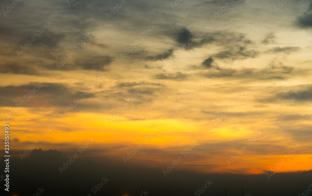 Sunset Sky Background in winter