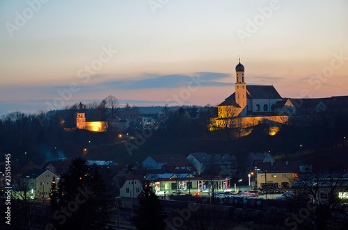 Stadtansicht von Schongau am Abend photo