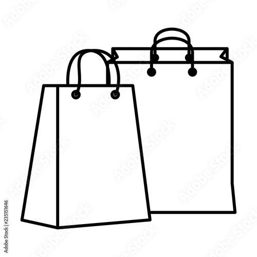 two shopping bags isolated icon