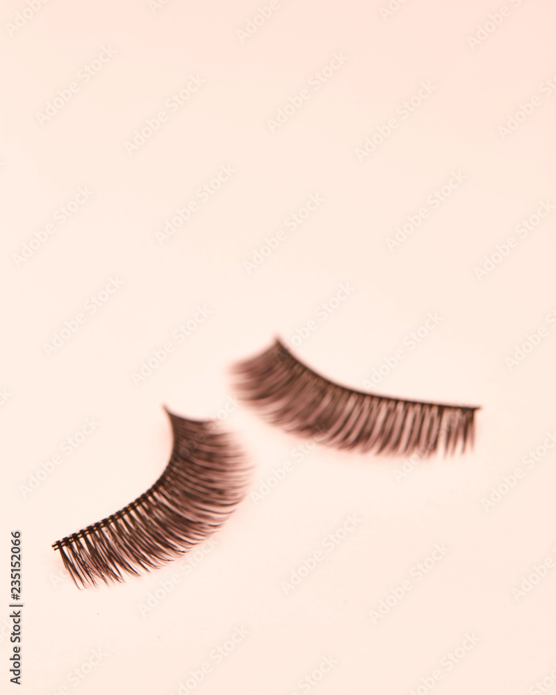 Eyelashes are on pink background Eyelashes are on pink background