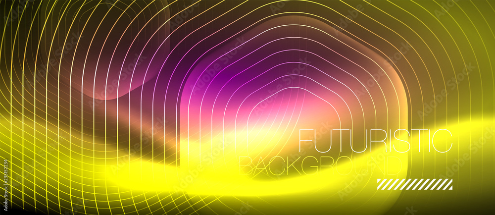 Neon glowing lines, magic energy space light concept, abstract background wallpaper design Neon glowing lines, magic energy space light concept, abstract background wallpaper design