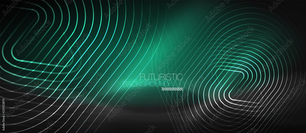 Dark black abstract background with neon colors and lines Dark black abstract background with neon colors and lines