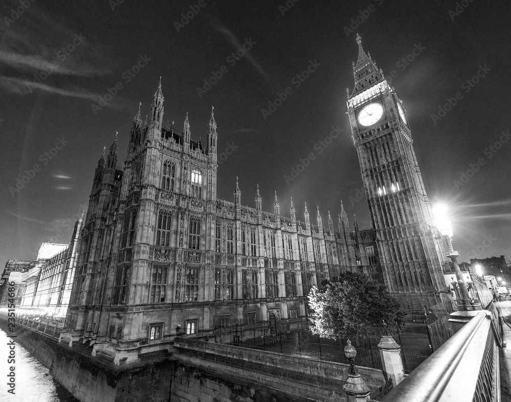 Westminster Bridge at night, London