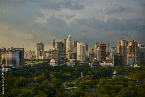 cityscape on sun light and cloudscape