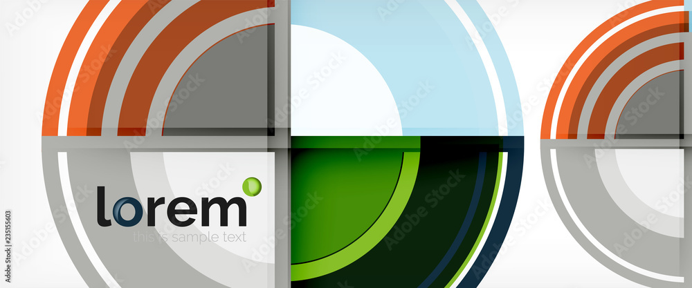 Modern geometric circles abstract background, colorful round shapes with shadow effects Modern geometric circles abstract background, colorful round shapes with shadow effects