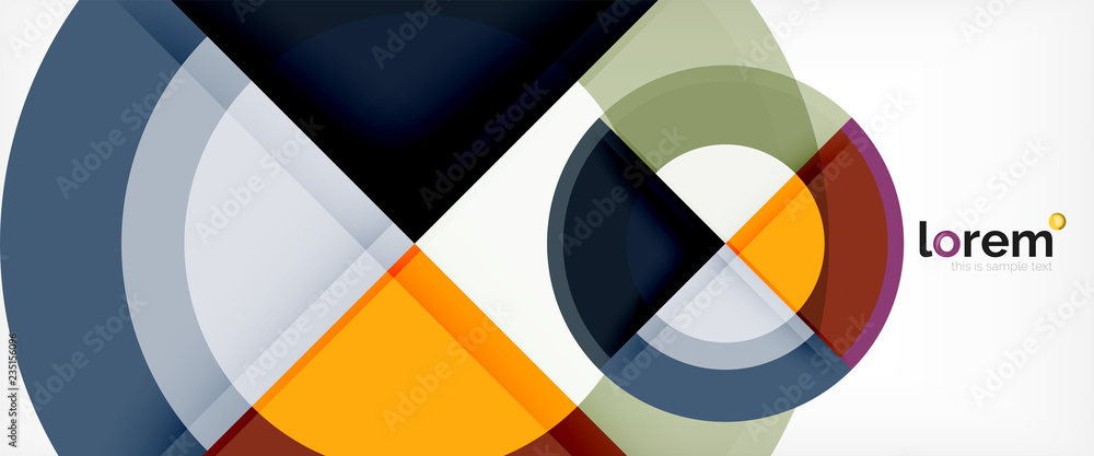 Modern geometric circles abstract background, colorful round shapes with shadow effects Modern geometric circles abstract background, colorful round shapes with shadow effects