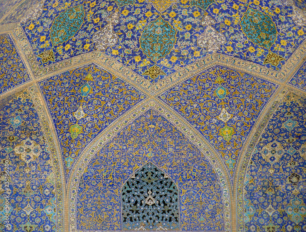 Traditional Iran ceramics artistic wall tile with an ornament