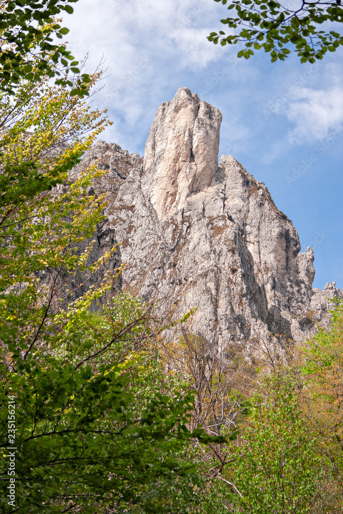 Panoramic view of the Southern Mount Grigna with its dolomite towers and limestone rock formations