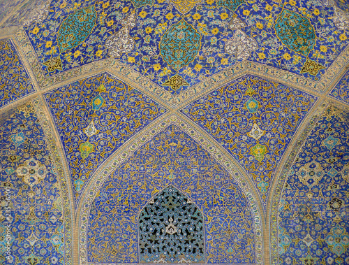 Traditional Iran ceramics artistic wall tile with an ornament