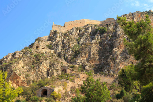 Ancient Palamidi fortress on the hill  Nafplion