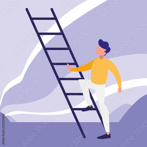 man on a ladder design