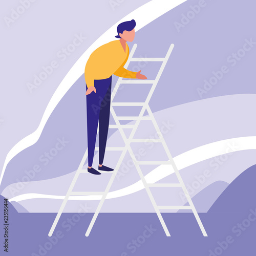man on a ladder design