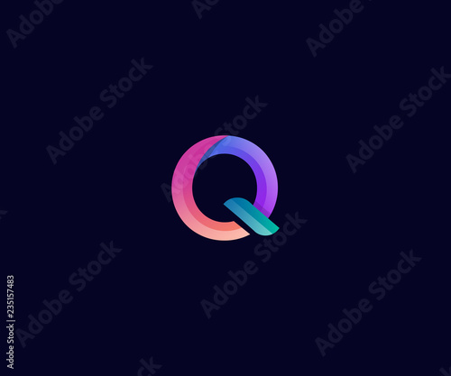 colorfull letter Q logo template element