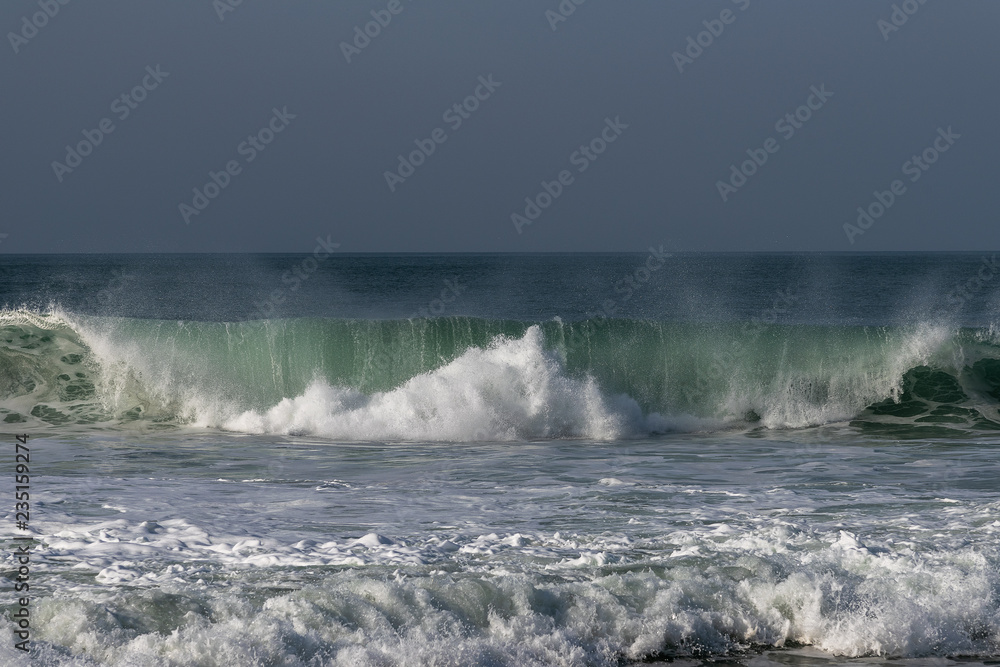 Atlantic ocean wave next to Nazare, Portugal.