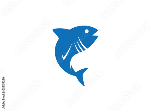 tona blue fish in symbol design illustration