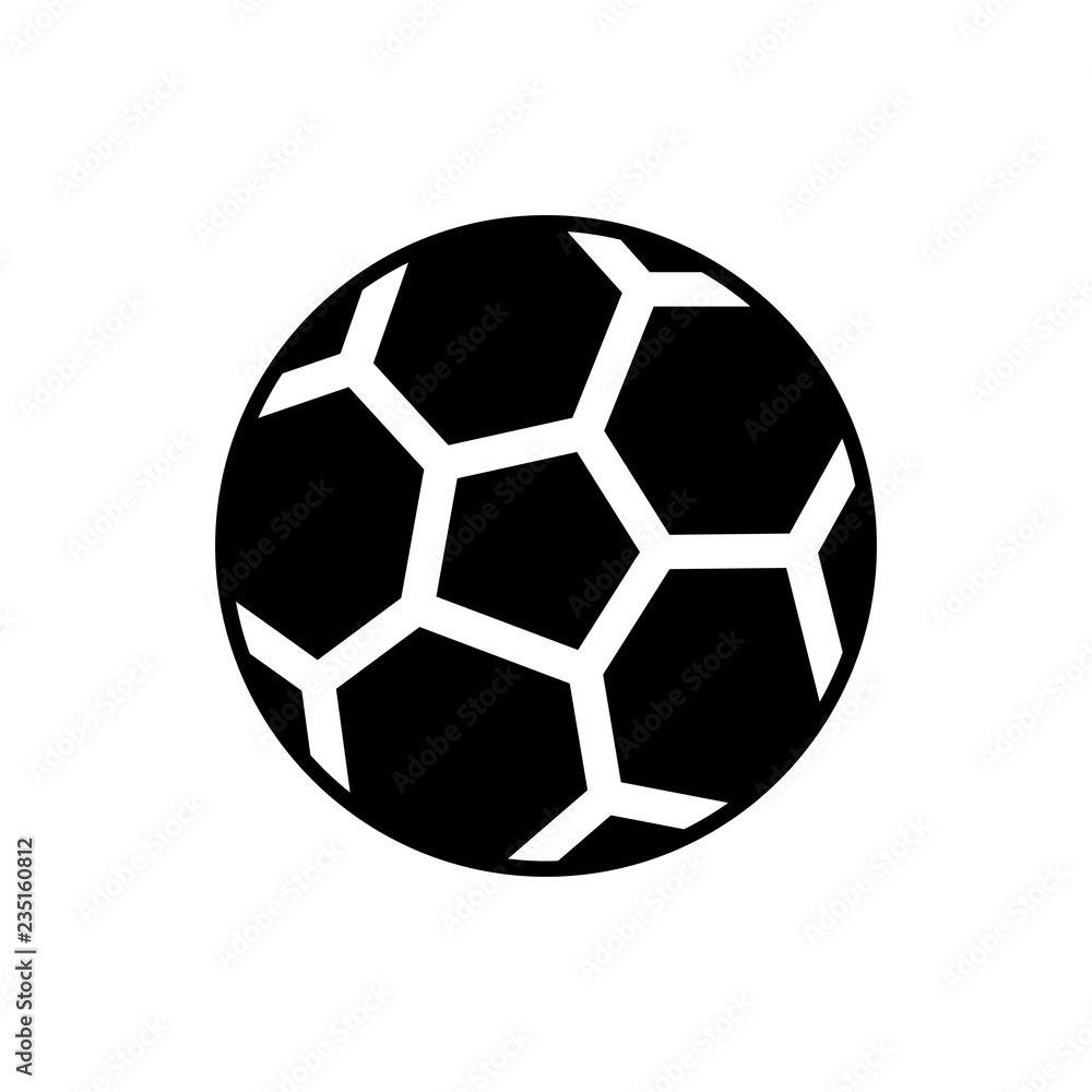 Soccer ball icon. Flat vector illustration in black on white background. EPS 10 Soccer ball icon. Flat vector illustration in black on white background. EPS 10