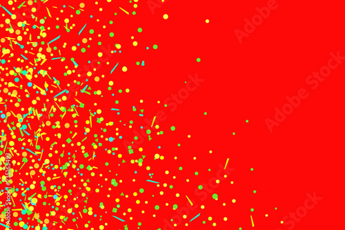 Multicolored confetti. Colorful firework. Festive texture with colored glitters. Geometric background. Image for banners, posters and flyers. Greeting cards