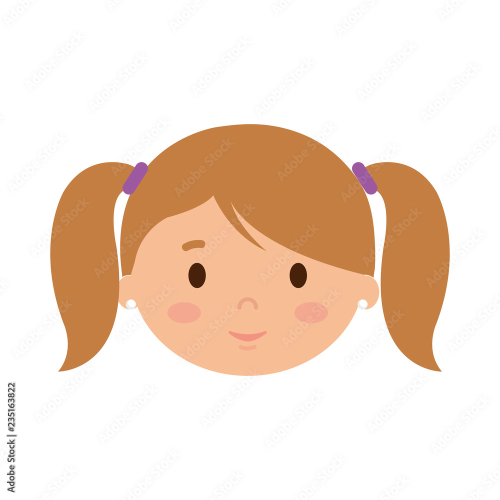beautiful little girl head character beautiful little girl head character