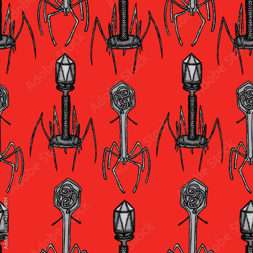 Vector background of viruses of bacteriophage