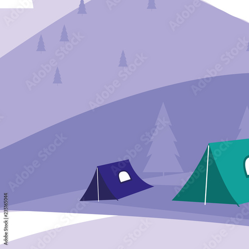 Camping and mountains design