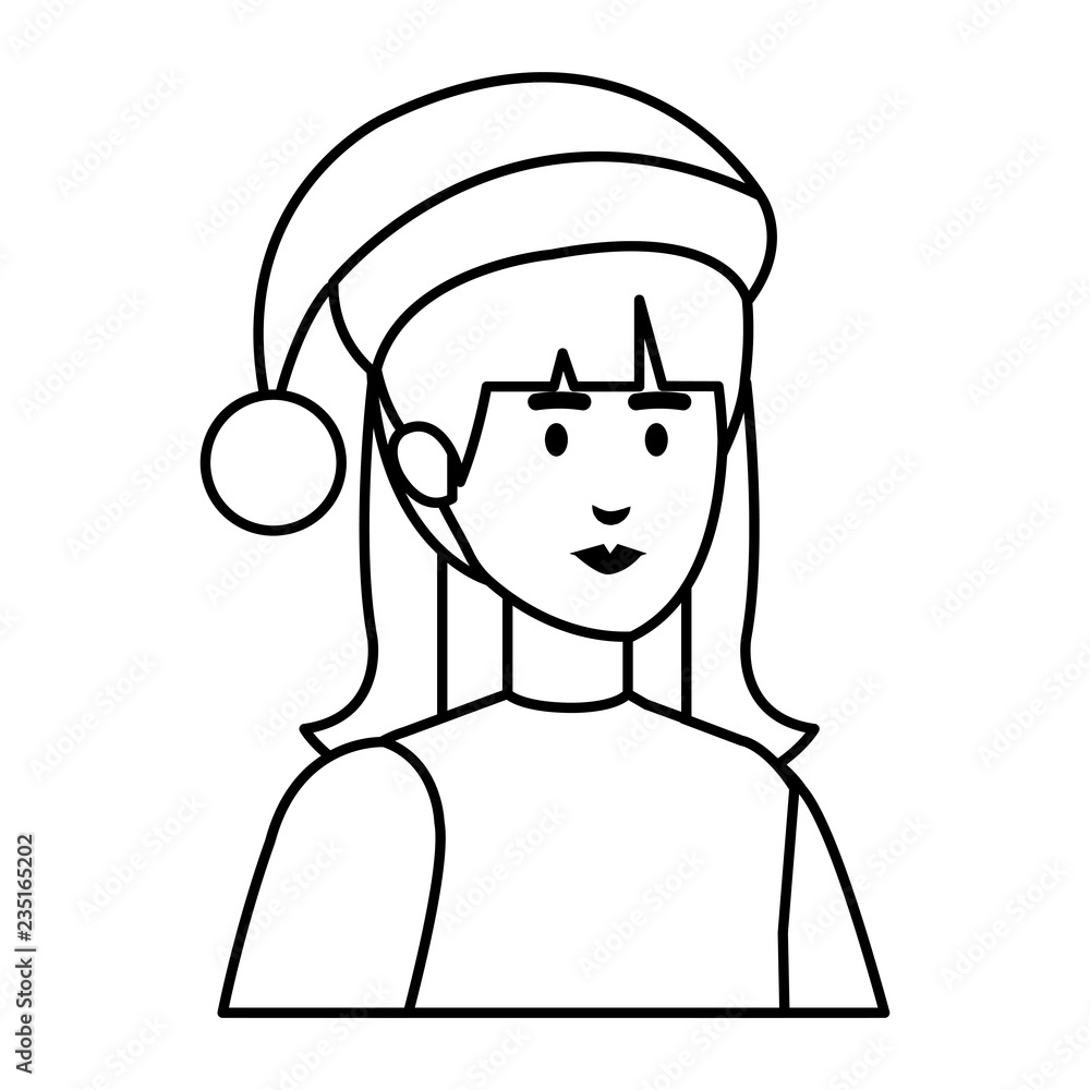 woman with christmas sweater and hat woman with christmas sweater and hat