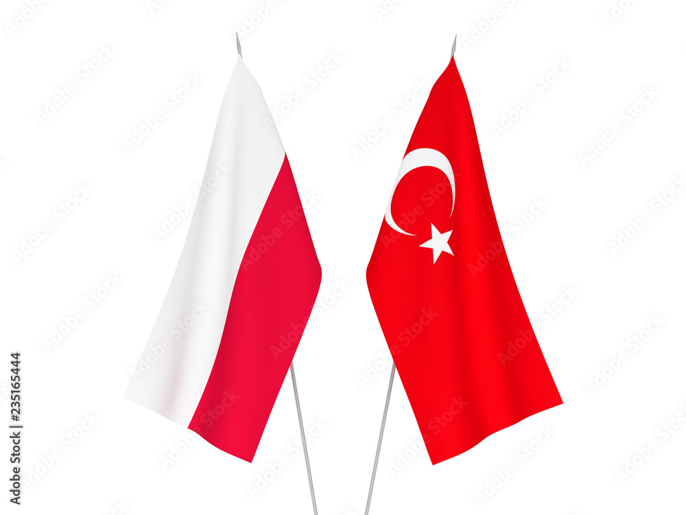 Obraz premium Poland and Turkey flags