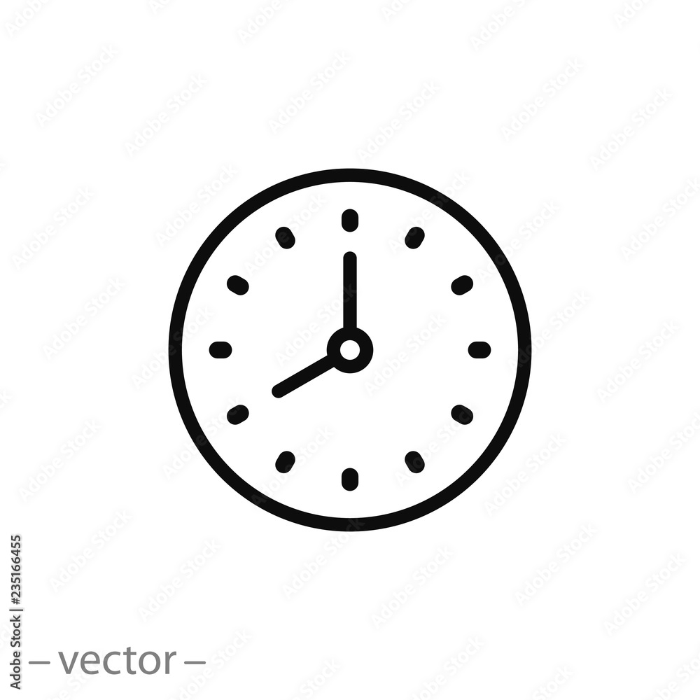 clock icon, time line sign on white background - editable vector illustration clock icon, time line sign on white background - editable vector illustration