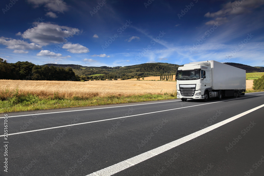 Truck transport on the road Truck transport on the road