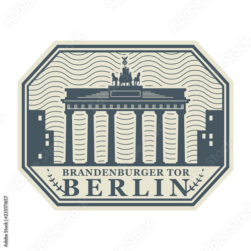 Stamp with Brandenburg gate, Berlin