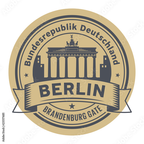 Stamp with Brandenburg gate, Berlin