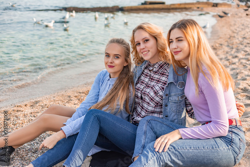 A picture of a group of women having fun on the beach © Ivan