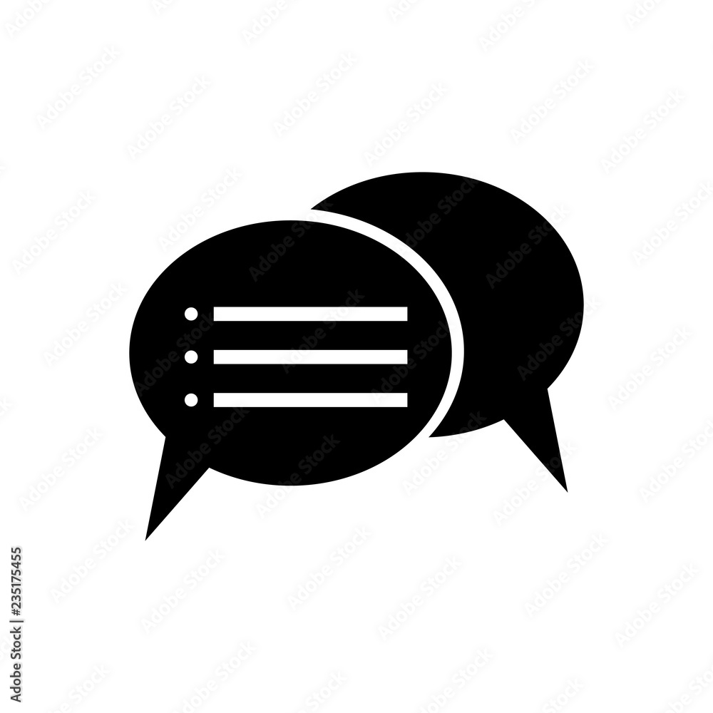 Speech bubbles Icon, flat design style Speech bubbles Icon, flat design style