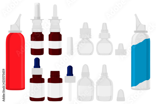 set different types of sprayers, pipette for hospital