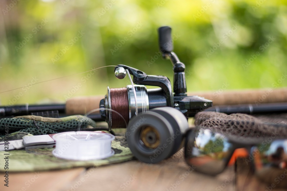 Obraz premium fishing rod. fishing reel. fishing tackle.