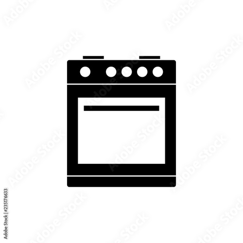 Isolated Oven Icon Symbol On White Background. Vector Furnace Element In Trendy Style.